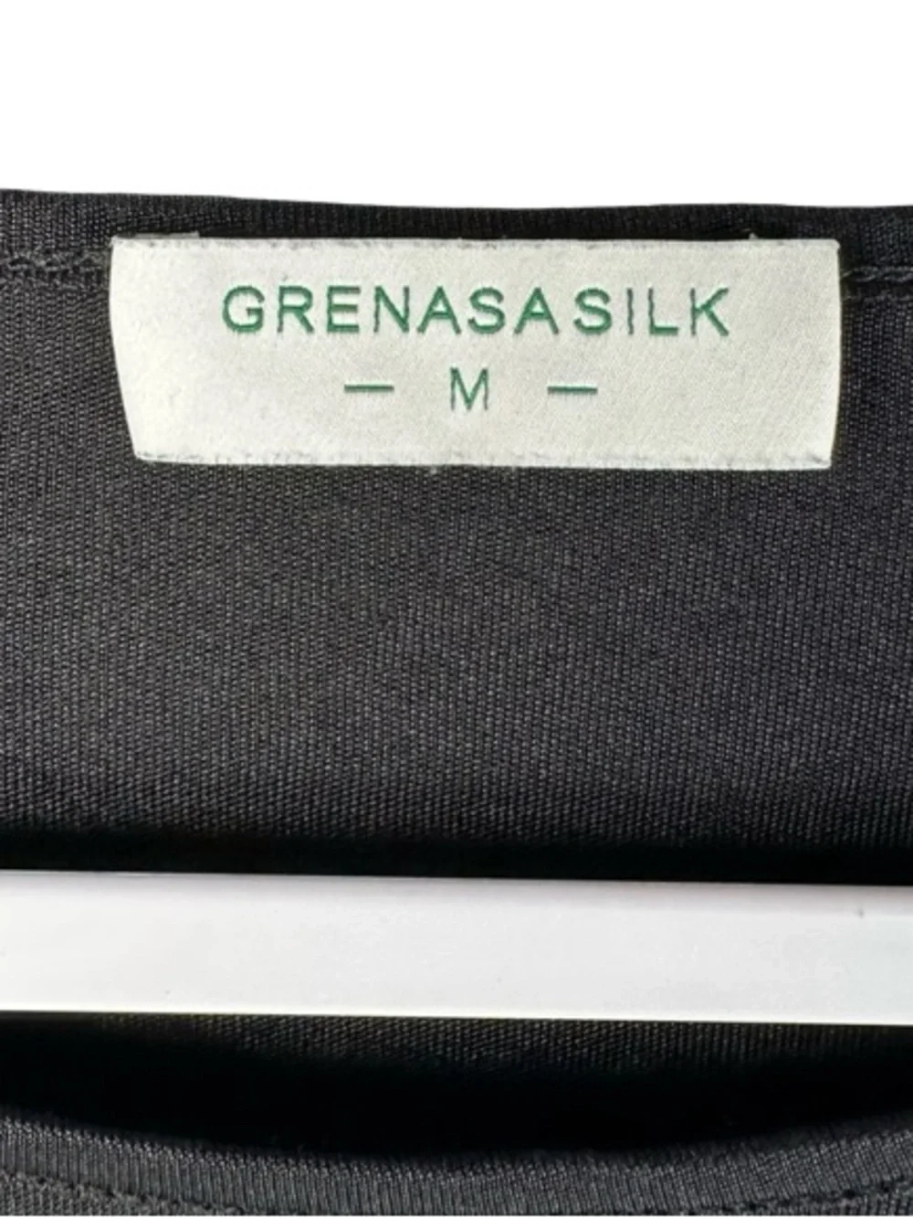 Grenasa Silk 100% Silk Solid Black Long Sleeve Round Neck Top Size Medium